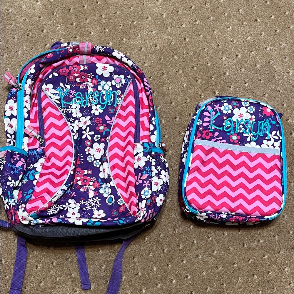 Garnet Hill Backpack and Lunchbox monogrammed “ Karsyn”